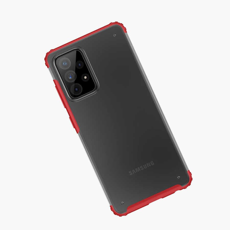 Samsung Galaxy A52 Kılıf Köşe Korumalı Arkası Mat Buzlu Sert Kapak (VOLKS) Lacivert