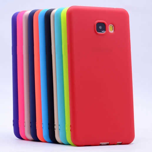 Samsung Galaxy C5 Kılıf Yumuşak Dokulu Soft Esnek İnce Mat Renkli Silikon Kapak (PREMİER) Mavi