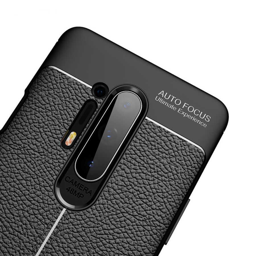 One Plus 8 Pro Kılıf Deri Görünümlü Renk Atmayan Dayanaklı Silikon Kapak (NİSS) Kırmızı