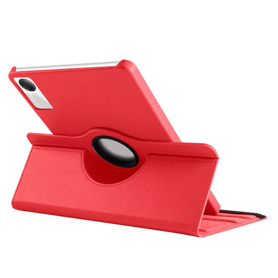 Xiaomi Redmi Pad SE Kılıf Dönebilen Standlı 360 Tam Korumalı Tablet KIlıf (D-T) Kırmızı