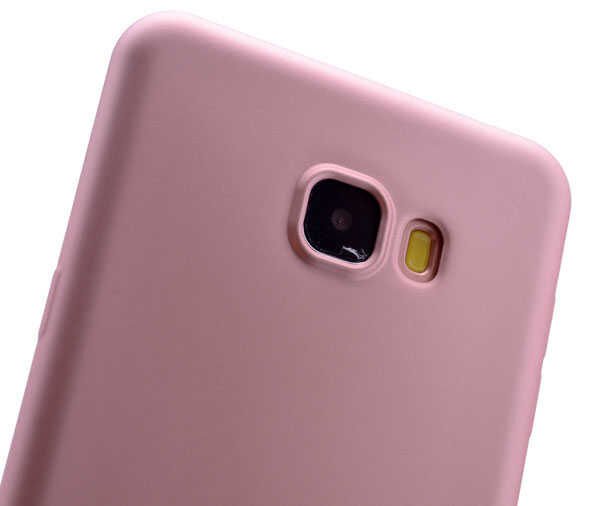 Samsung Galaxy C5 Kılıf Yumuşak Dokulu Soft Esnek İnce Mat Renkli Silikon Kapak (PREMİER) Pembe