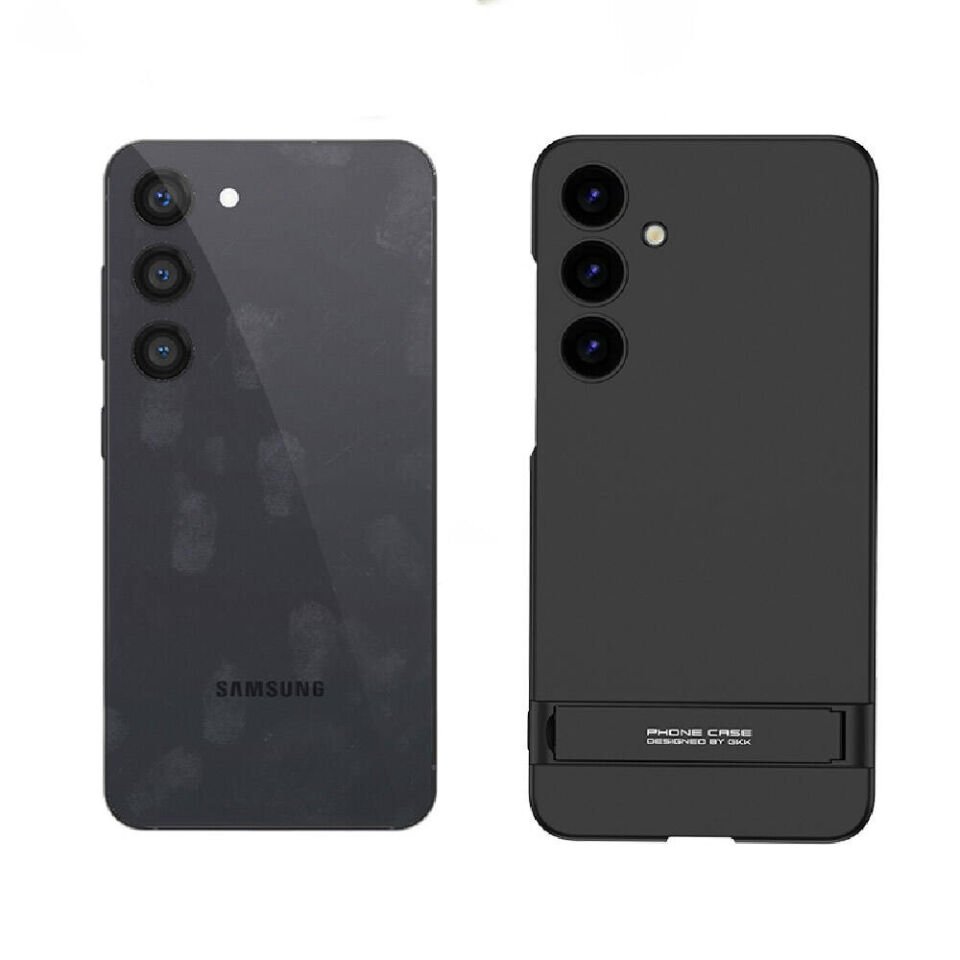 Samsung Galaxy S24 Plus Kılıf Kamera Korumalı Mat Ultra İnce Yapılı Standlı Kapak (Z-S-AYS) Siyah