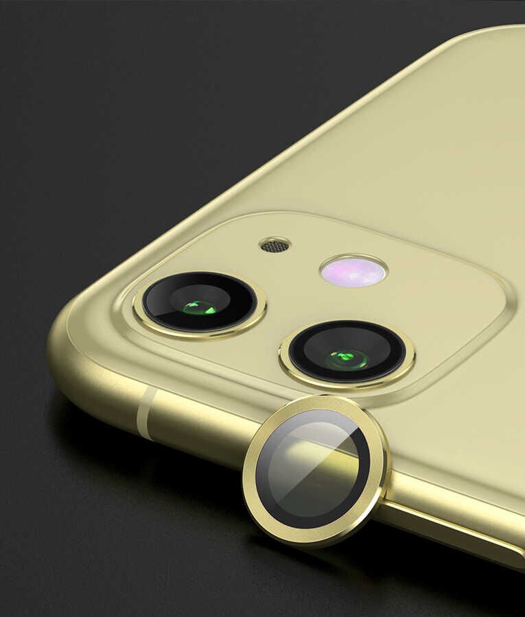Apple iPhone 12 Kamera Lens Koruyucu Kolay Takma Aparatlı (CL-02) Mor