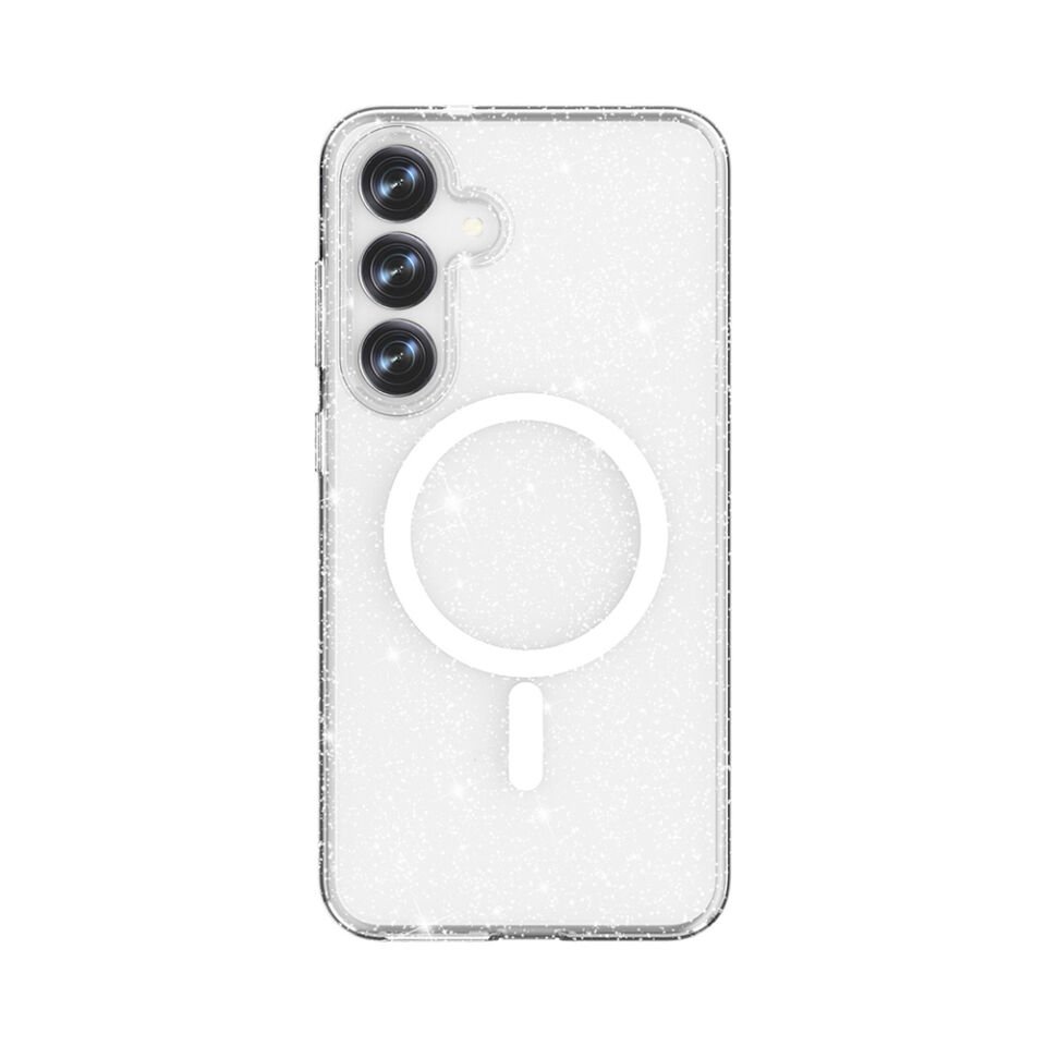 Galaxy S25 Kılıf Magsafe Şarj Özellikli Parlayan Simli Saydam Renkli HEPTEKİLETİŞİM Allstar Kapak