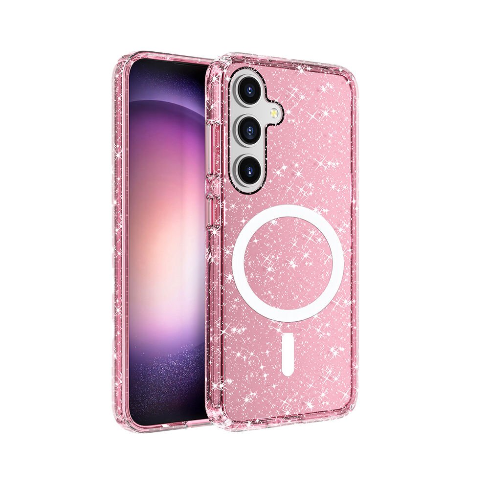 Galaxy S25 Kılıf Magsafe Şarj Özellikli Parlayan Simli Saydam Renkli HEPTEKİLETİŞİM Allstar Kapak