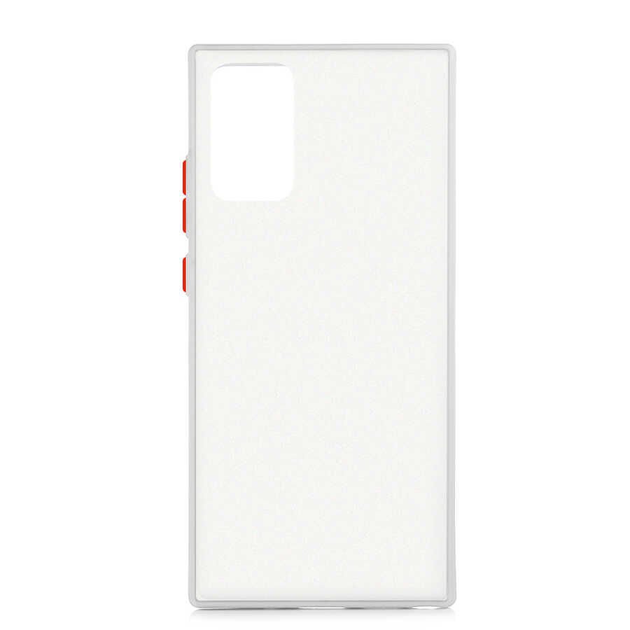 Samsung Galaxy Note 20 Kılıf Mat Parmak İzi Yapmaz Renkli Tuşlu Sert Silikon Kapak (fri) Renksiz