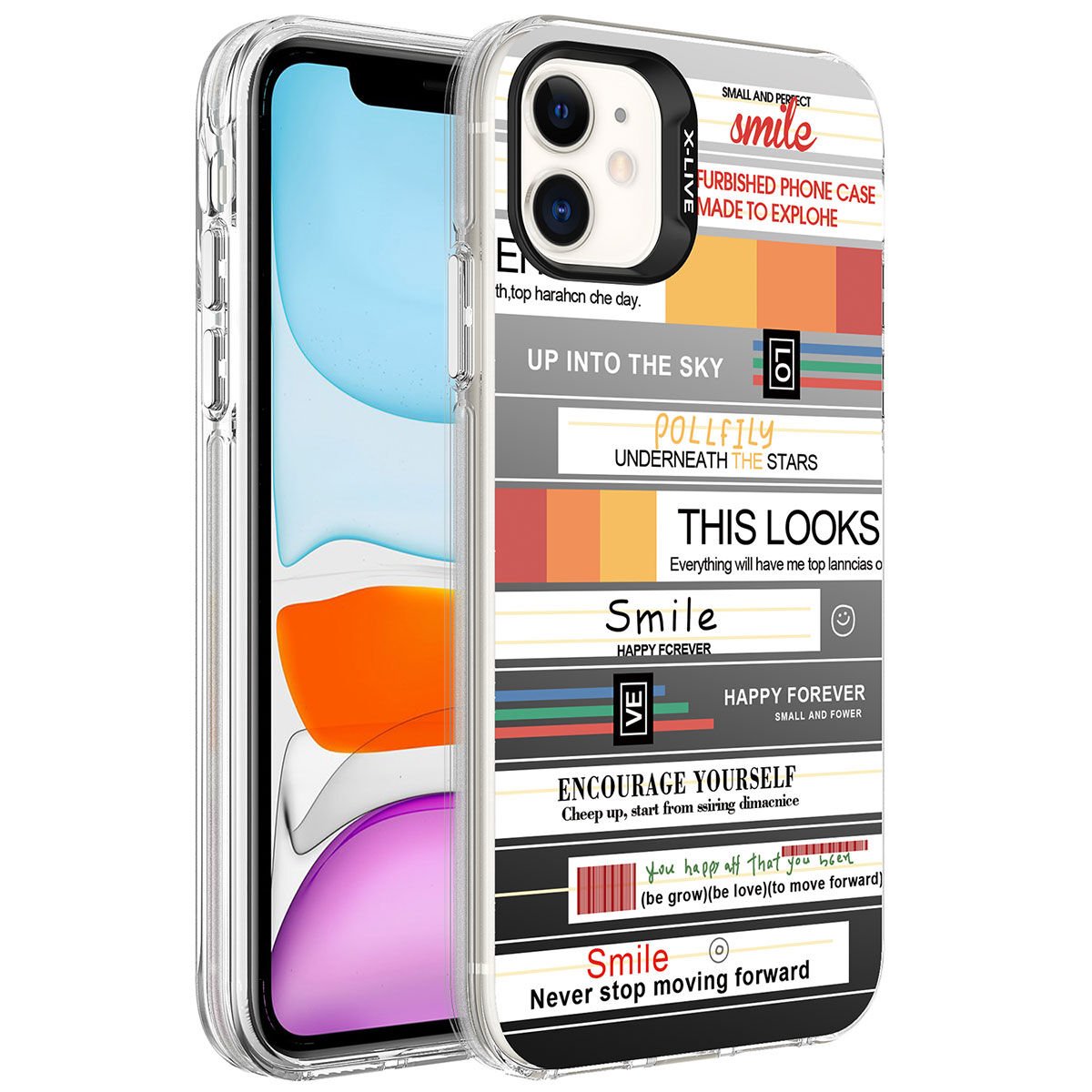 Apple iPhone 12 Kılıf Desenli HEPTEKİLETİŞİM Silver Sert Kapak