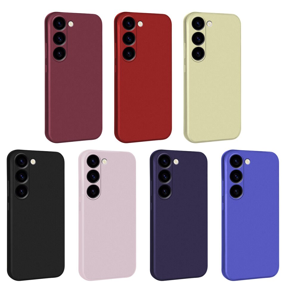 Galaxy S23 Plus Kılıf Yumuşak Dokulu Soft Esnek İnce Mat Renkli Silikon Kapak (PREMİER) Rose Gold