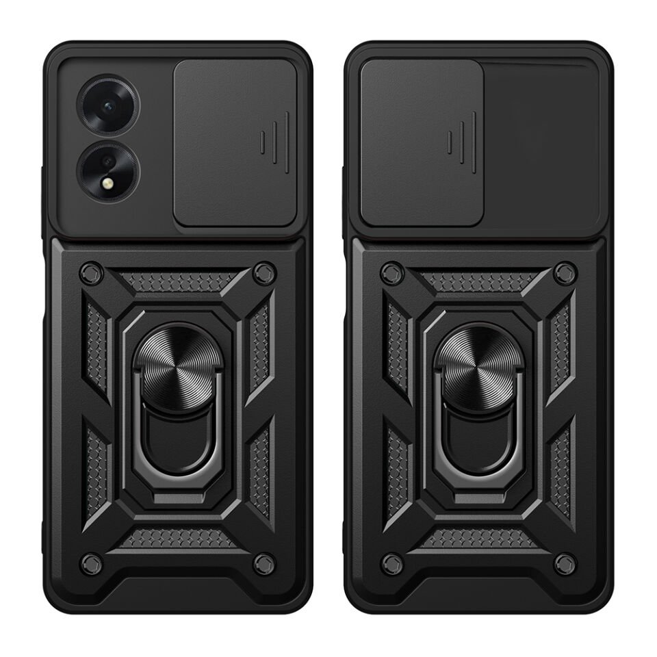 Oppo A38 Kılıf Magnetik Standlı Kamera Korumalı HEPTEKİLETİŞİM Sürgülü Vega Kapak