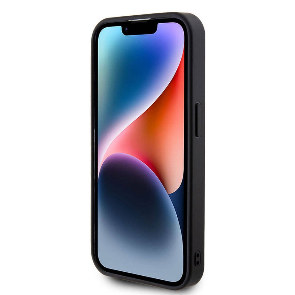 Apple iPhone 15 Pro Kılıf Guess Orjinal Lisanslı Taşlı Arka Yüzey Metal Yazı Logolu Kapak