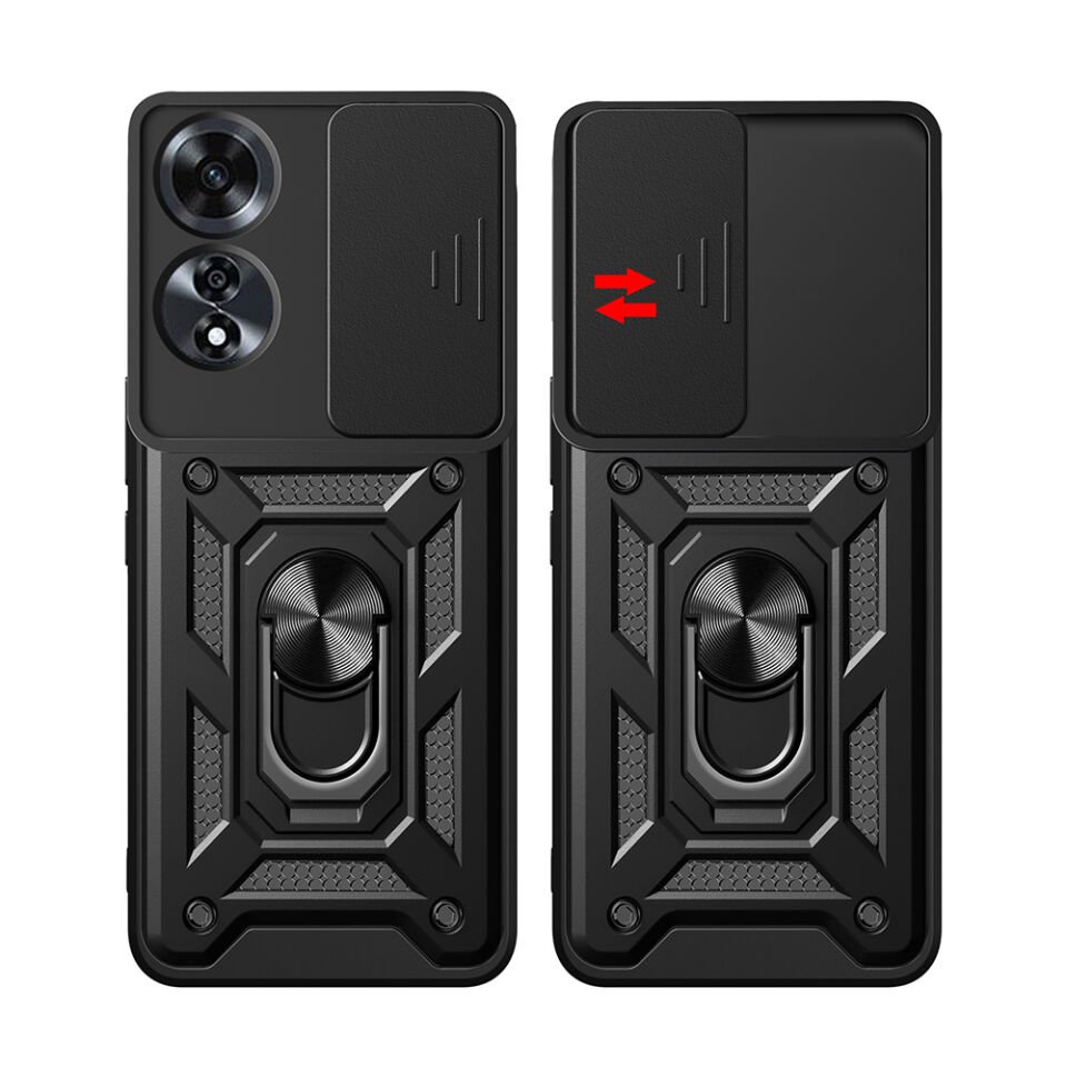 Oppo A60 Kılıf Magnetik Standlı Kamera Korumalı HEPTEKİLETİŞİM Sürgülü Vega Kapak