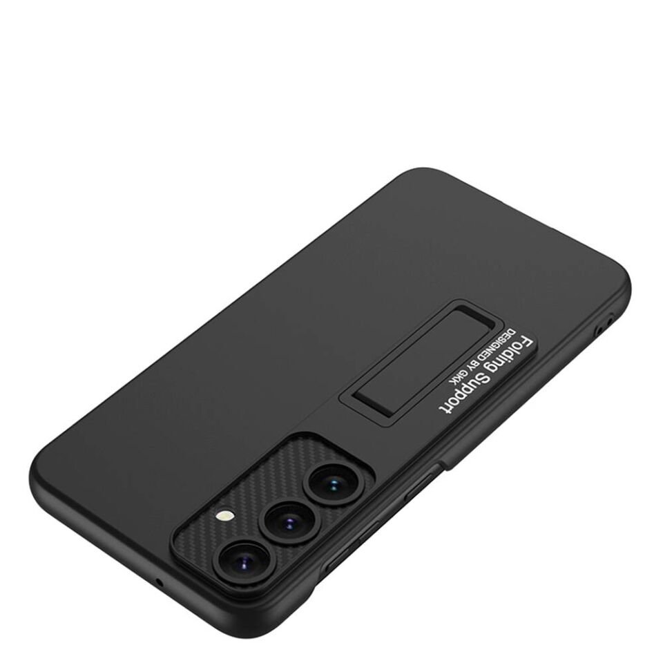 Samsung Galaxy S24 Plus Kılıf Standlı Mat Ultra Zarif Tasarımlı Gösterişli Kapak (STND-AYS) Siyah