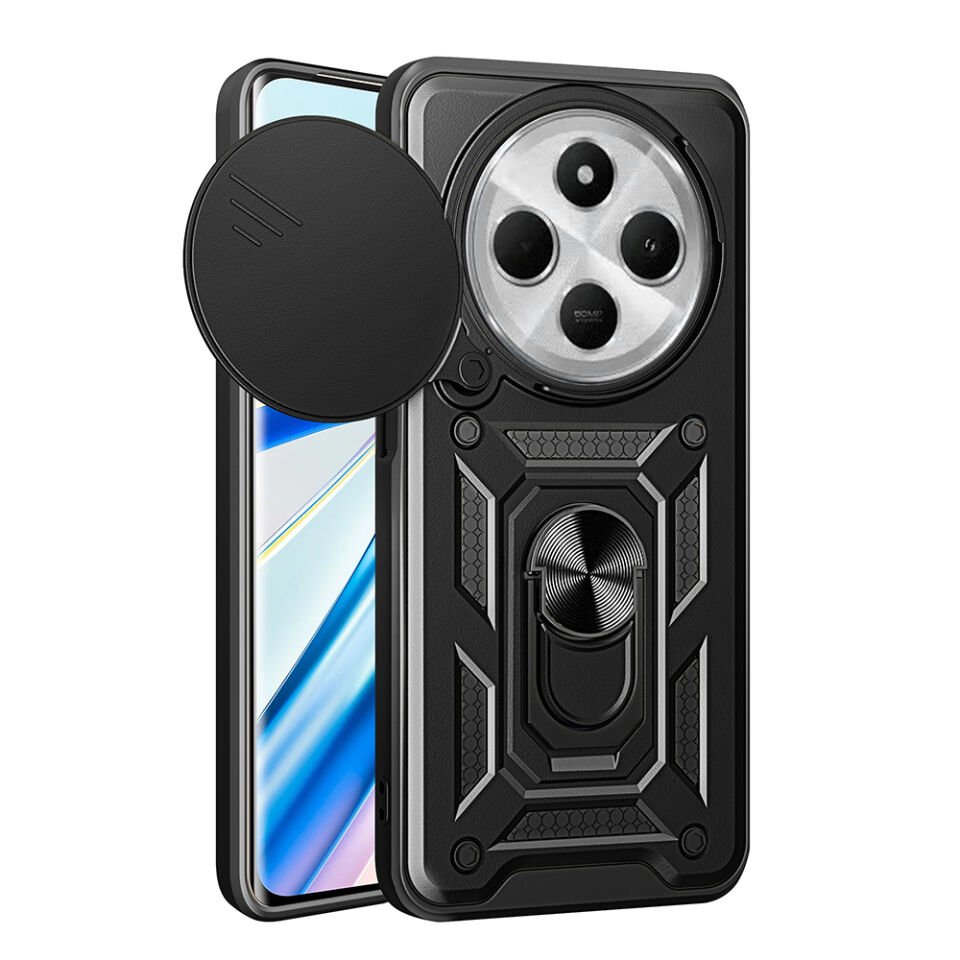 Xiaomi Redmi 14C 4G Kılıf Magnetik Standlı Kamera Korumalı HEPTEKİLETİŞİM Sürgülü Vega Kapak
