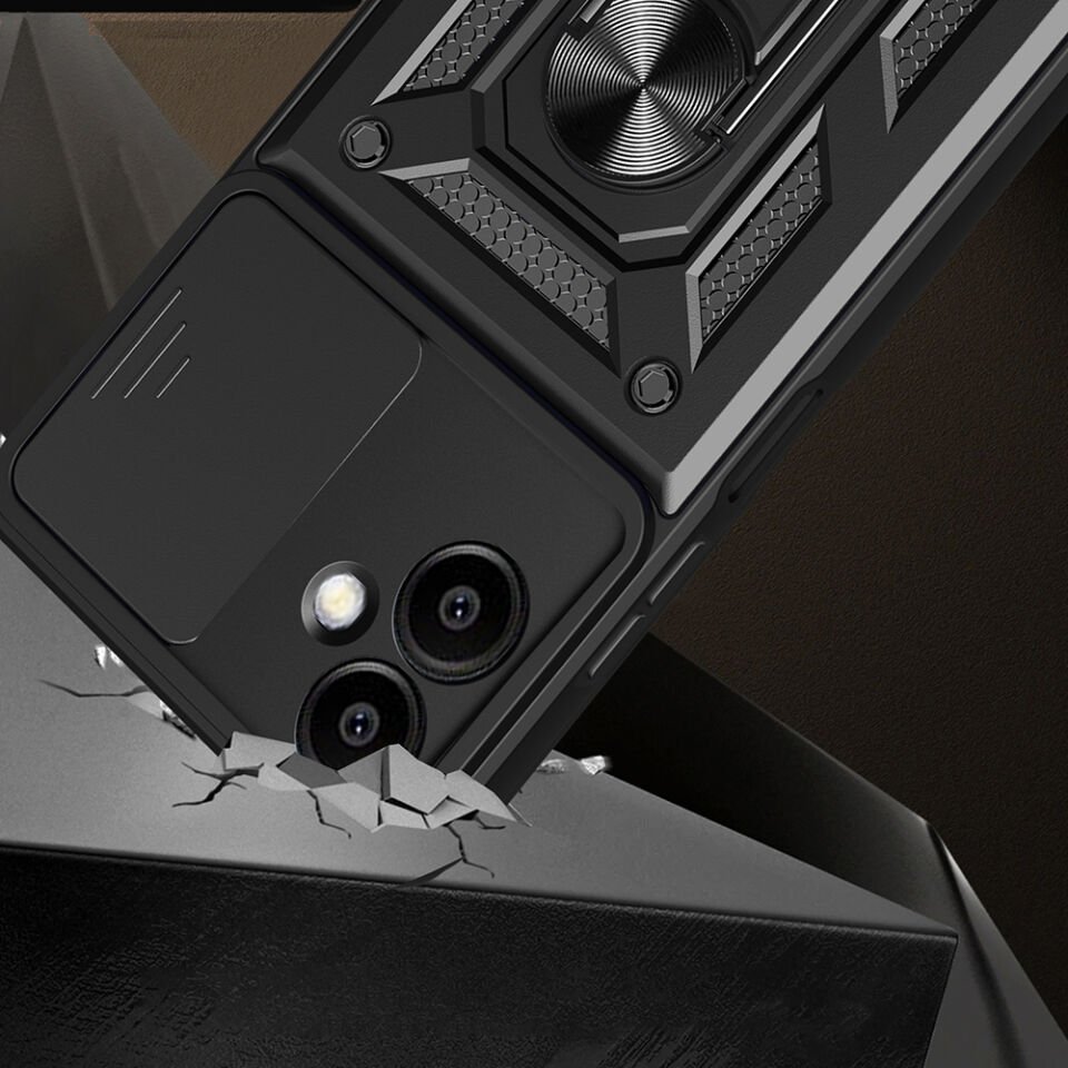 Samsung Galaxy A06 Kılıf Magnetik Standlı Kamera Korumalı HEPTEKİLETİŞİM Sürgülü Vega Kapak