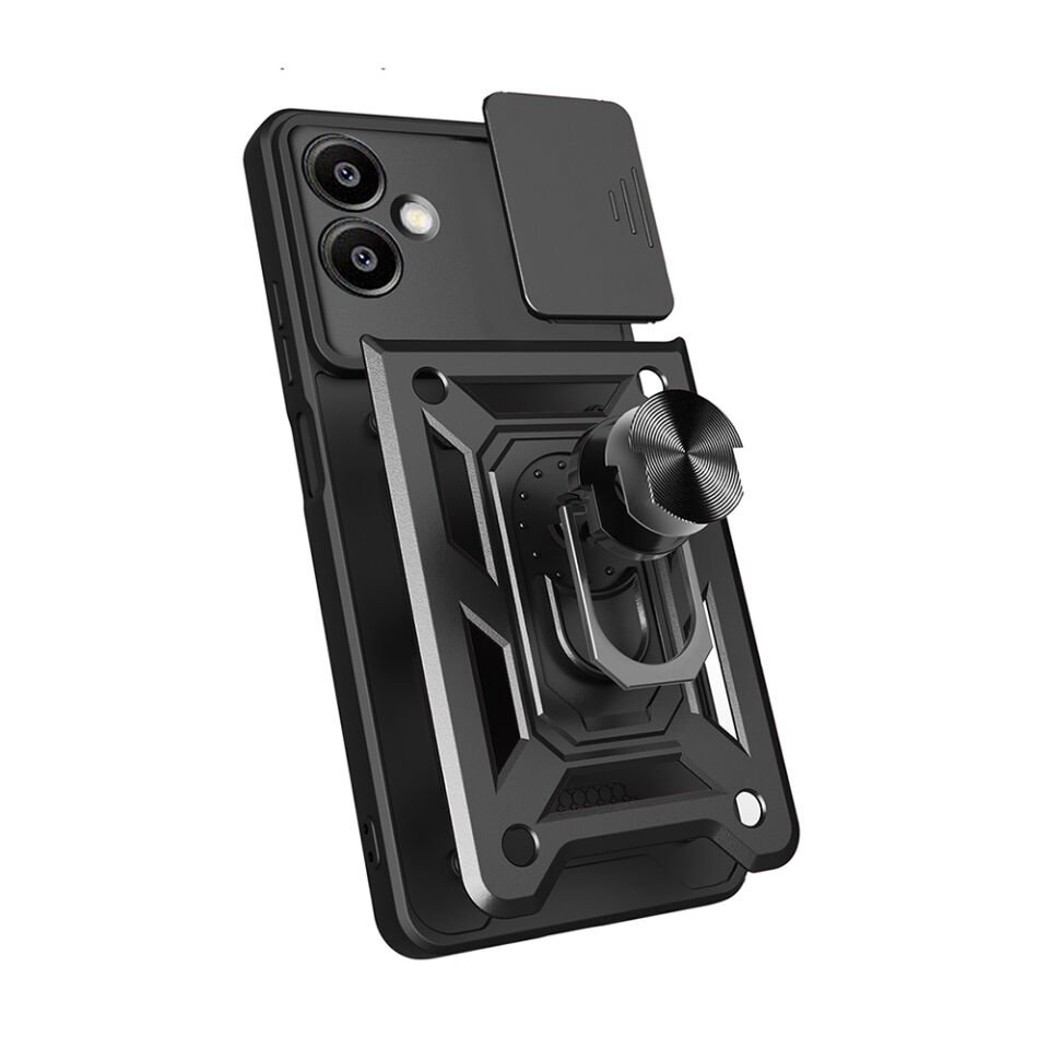 Samsung Galaxy A06 Kılıf Magnetik Standlı Kamera Korumalı HEPTEKİLETİŞİM Sürgülü Vega Kapak
