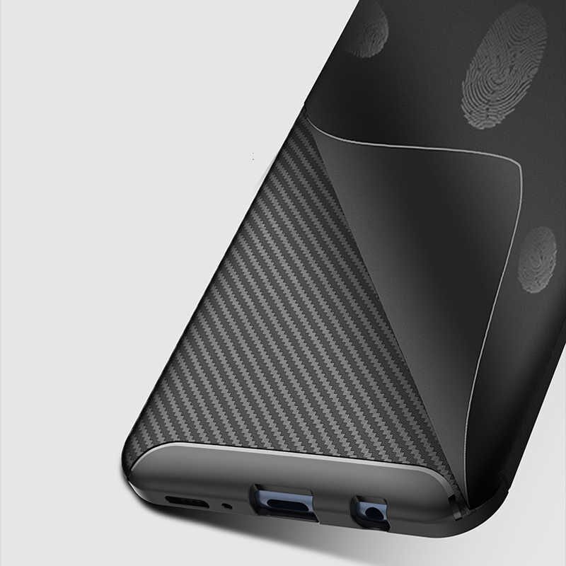 Samsung Galaxy M30 Kılıf Kamera Çıkıntılı Karbon Fiber Dokulu Renk Atmaz Kapak (NEGRO) Siyah