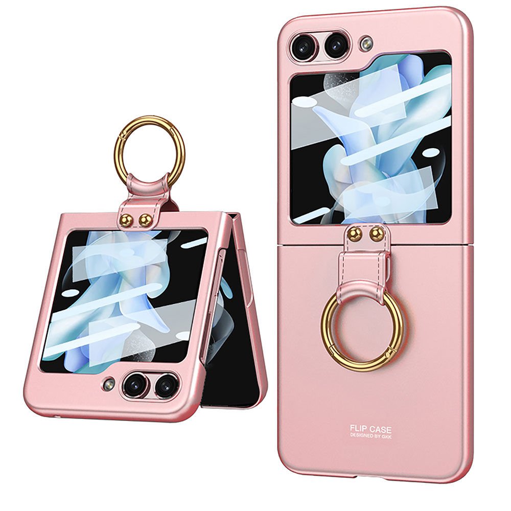 Samsung Galaxy Z Flip 5 Kılıf HEPTEKİLETİŞİM Kıpta Yüzüklü Flip Sert Kapak