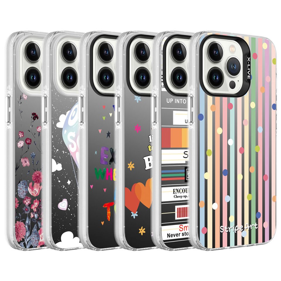 Apple iPhone 13 Pro Max Kılıf Desenli HEPTEKİLETİŞİM Silver Sert Kapak