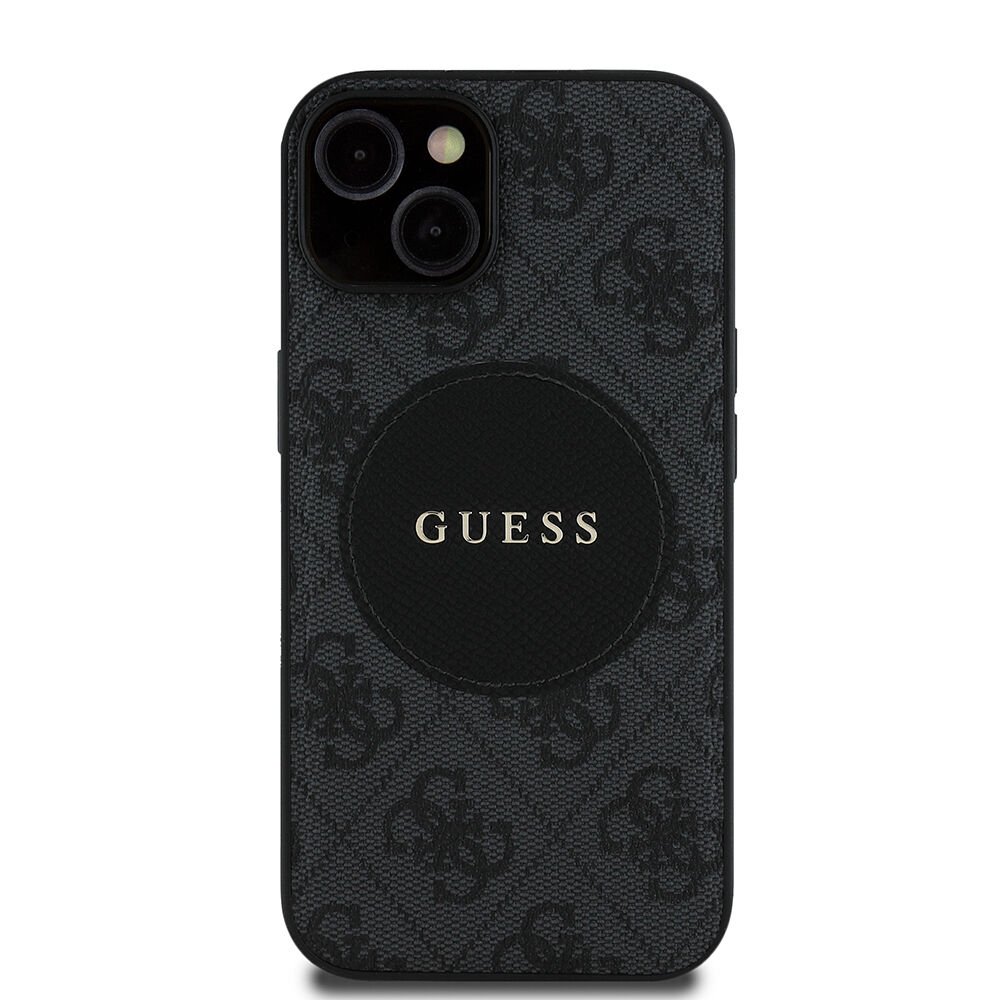 Apple iPhone 14 Kılıf Guess Orjinal Lisanslı Magsafe Şarj Özellikli Yazı Logolu Circle Classic Kapak