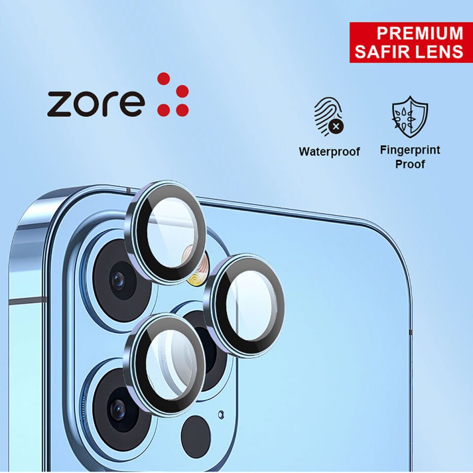 Apple iPhone 15 Pro Safir Kamera Lens Koruyucu (KOLAY TAKMA APARATLI) CL-12 Gümüş