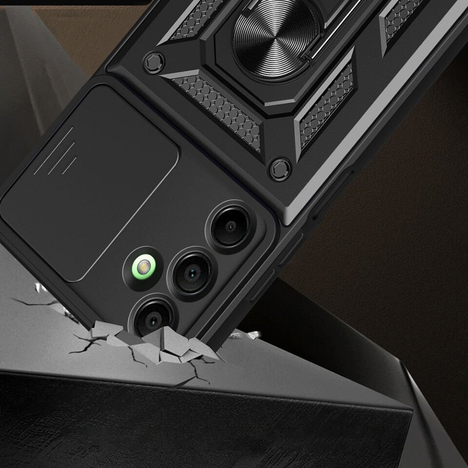 Samsung Galaxy A16 Kılıf Magnetik Standlı Kamera Korumalı HEPTEKİLETİŞİM Sürgülü Vega Kapak