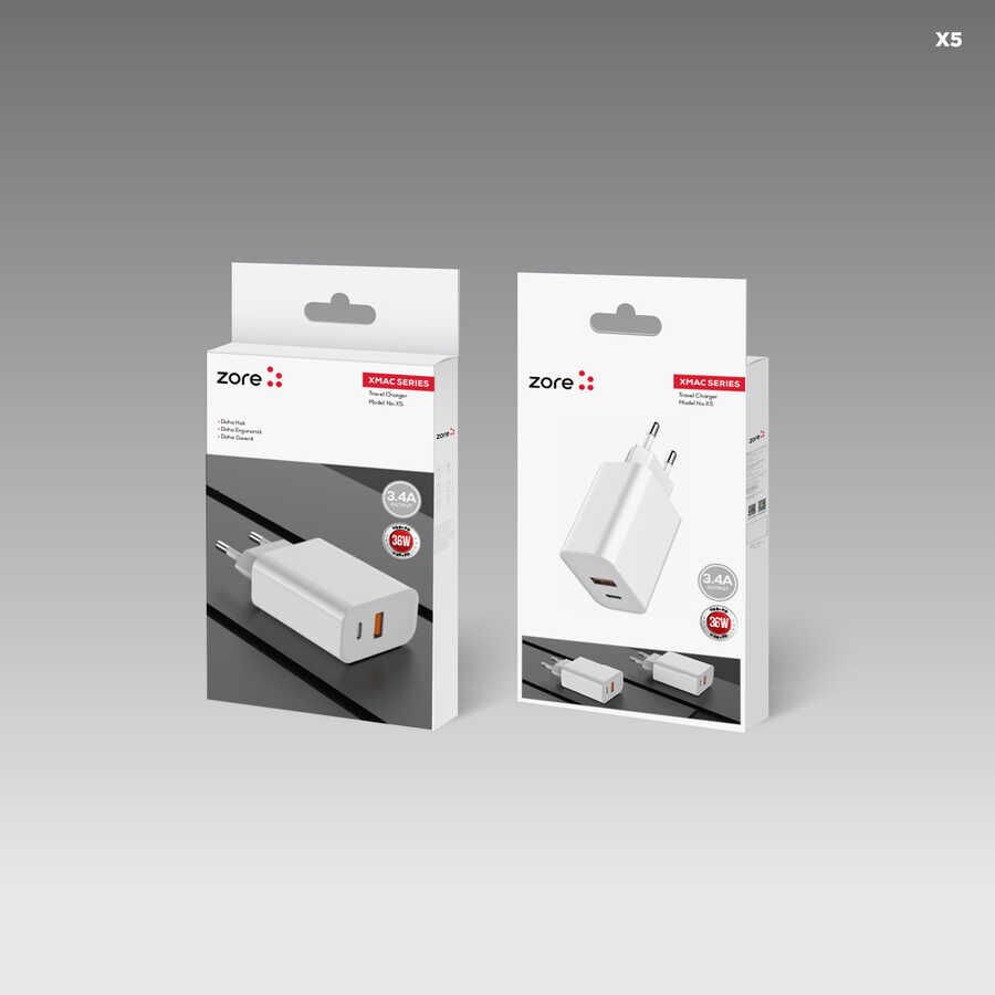 HEPTEKİLETİŞİM ​XMac Serisi X5 36W Seyahat Şarj Başlığı