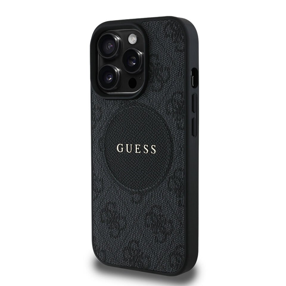 Apple iPhone 14 Pro Max Kılıf Guess Orjinal Lisanslı Magsafe Şarj Özellikli Yazı Logolu Circle Classic Kapak