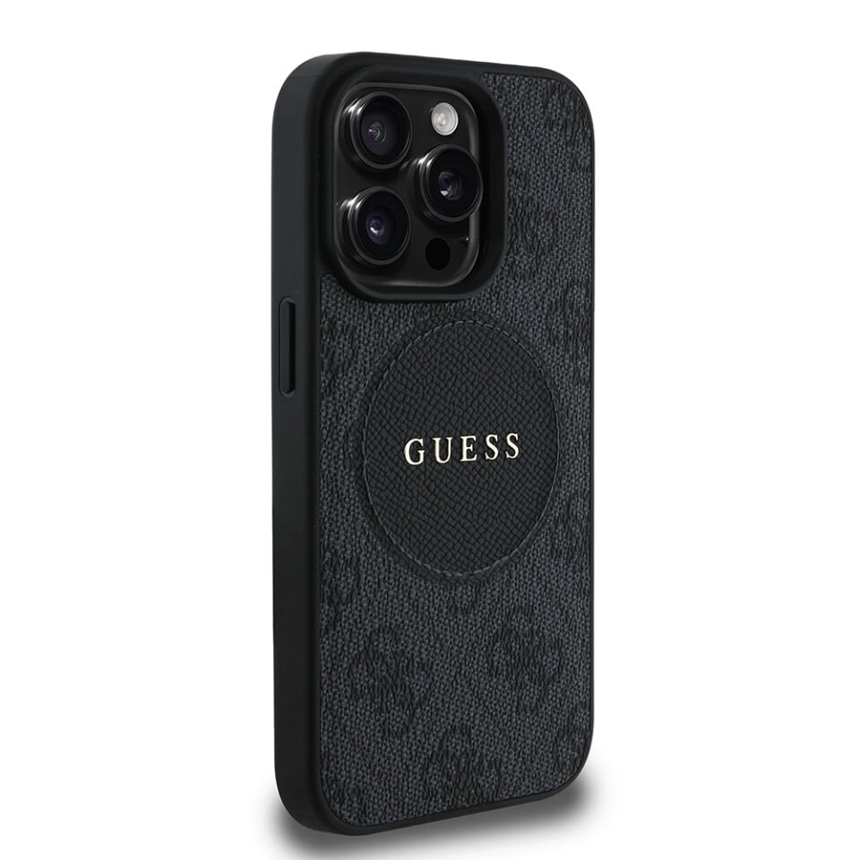 Apple iPhone 14 Pro Max Kılıf Guess Orjinal Lisanslı Magsafe Şarj Özellikli Yazı Logolu Circle Classic Kapak
