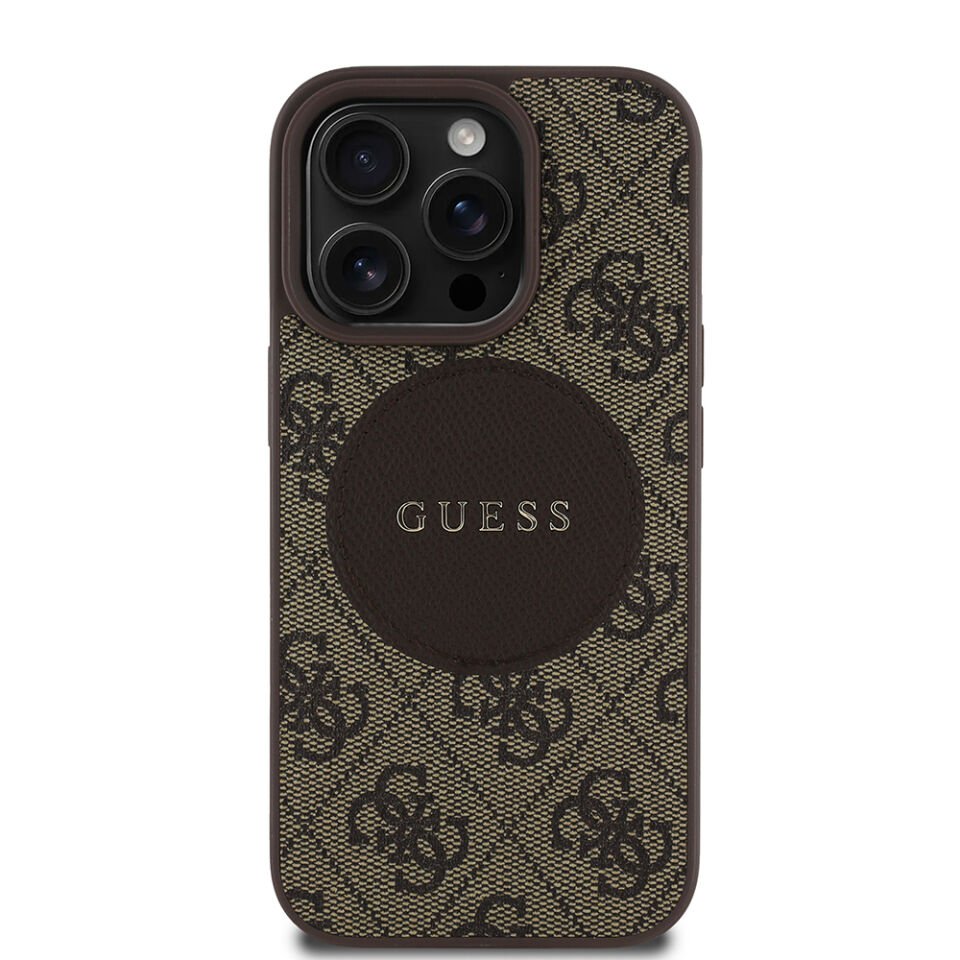 Apple iPhone 14 Pro Max Kılıf Guess Orjinal Lisanslı Magsafe Şarj Özellikli Yazı Logolu Circle Classic Kapak
