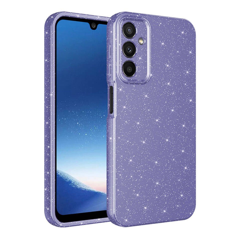 Samsung Galaxy A25 Kılıf Kamera Korumalı Simli Renkli Parlak Silikon Kapak (Koton) Gümüş