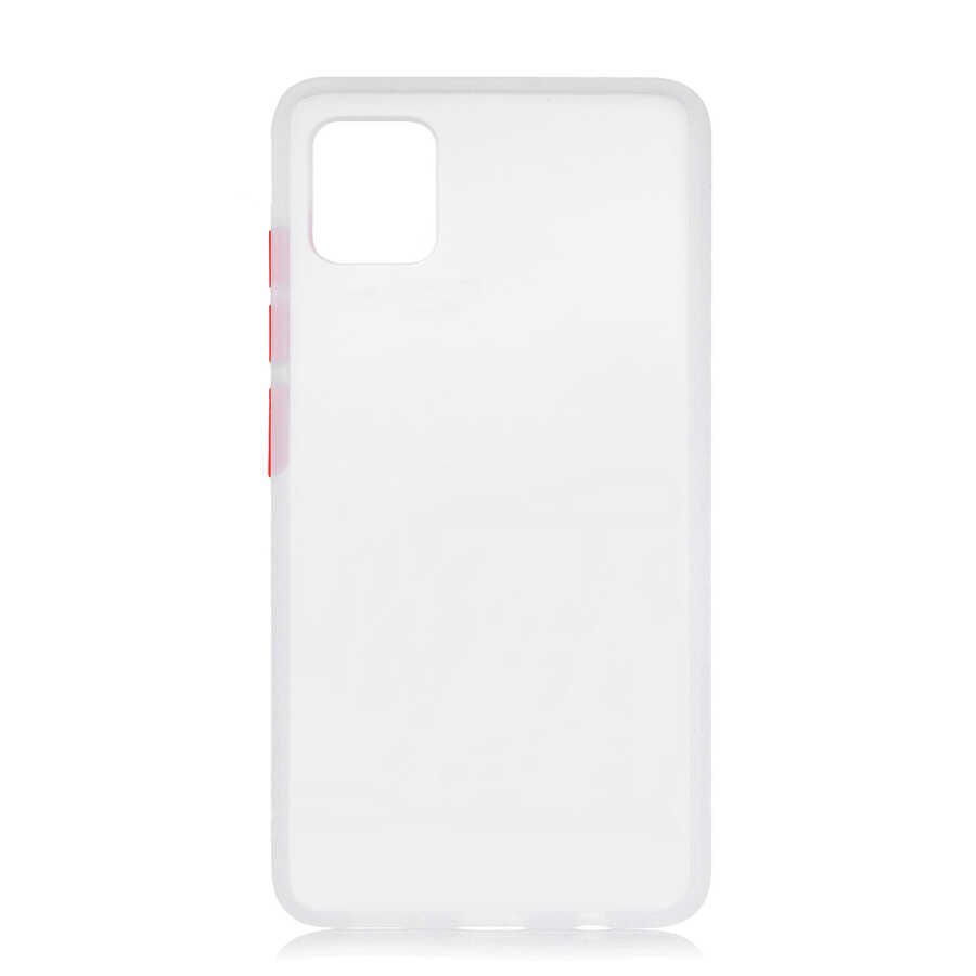 Samsung Galaxy A81 (Note 10 Lite) Kılıf Mat Parmak İzi Yapmaz Renkli Tuşlu Sert Silikon Kapak (fri) Renksiz
