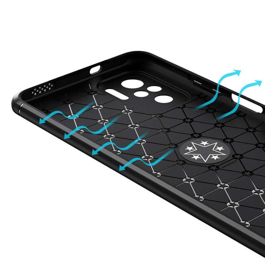 Xiaomi Poco M5S Kılıf Kamera Çıkıntılı Renkli Yüzüklü Standlı Mıknatıslı Kapak (RAVEL) Siyah-Kırmızı