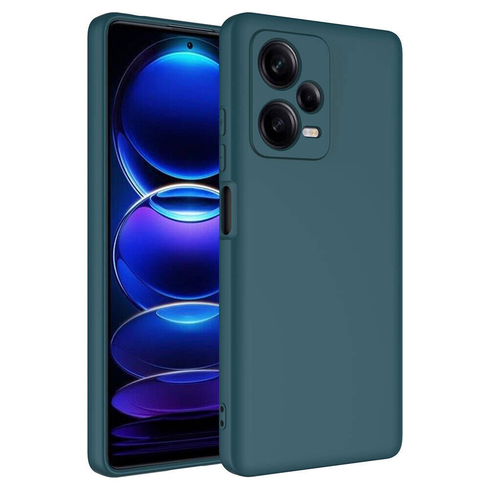 Xiaomi Redmi Note 12 Pro Plus 5G Kılıf Kadife İç Yüzey Yumuşak Dokulu Kamera Korumalı Kapak (MARA) Koyu Yeşil