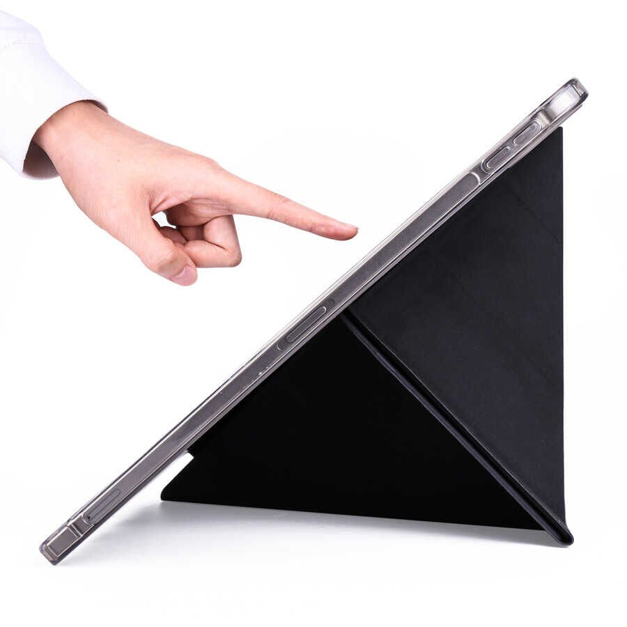 Apple iPad Pro 12.9 2021 (5.Nesil) Kılıf HEPTEKİLETİŞİM Tri Folding Kalem Bölmeli Standlı Kılıf