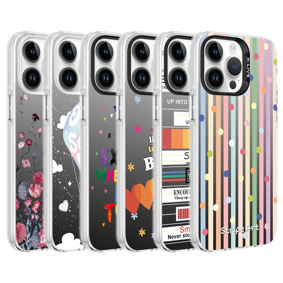 Apple iPhone 14 Pro Max Kılıf Desenli HEPTEKİLETİŞİM Silver Sert Kapak