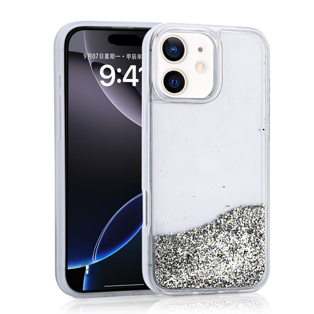 Apple iPhone 11 Kılıf Sıvılı Simli Şeffaf Arka Yüzey HEPTEKİLETİŞİM Keto Silikon Kapak