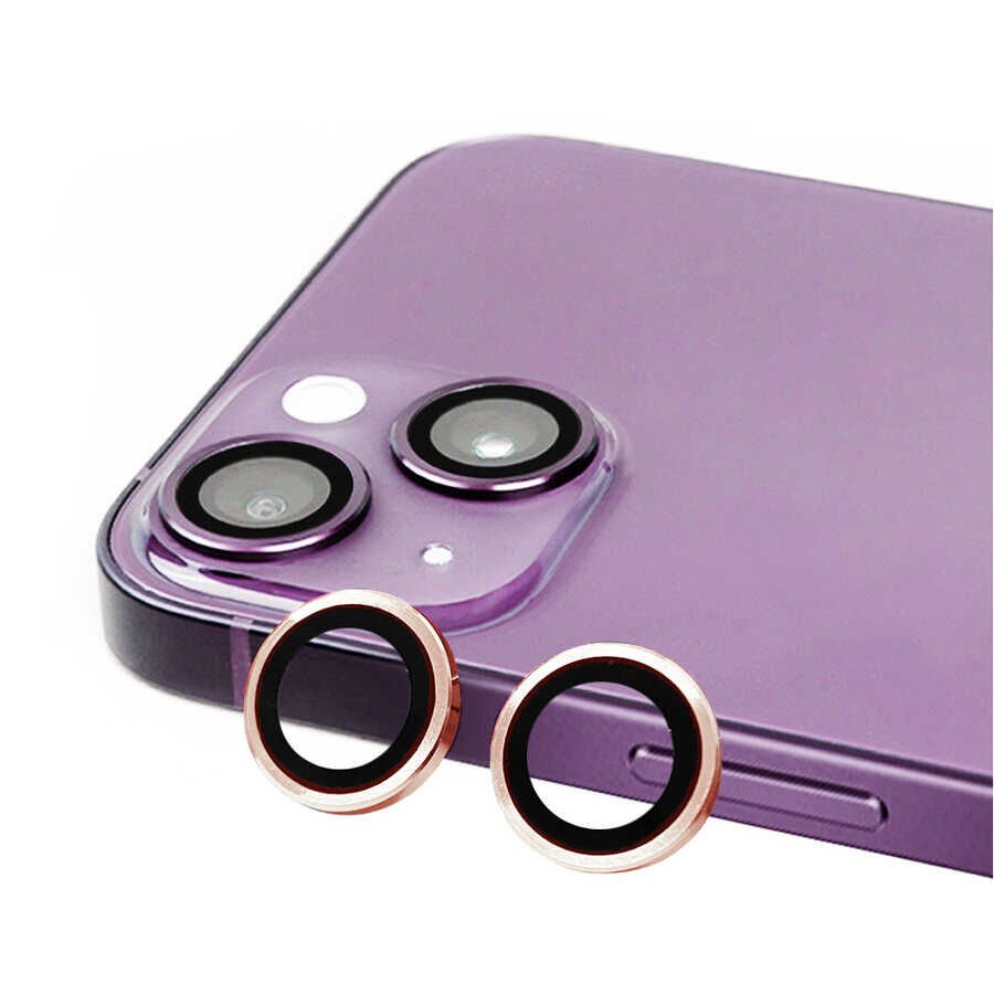 iPhone 15 Kamera Lens Koruyucu Renkli Tasarım Kolay Takma Aparatlı (CL-07) Pembe