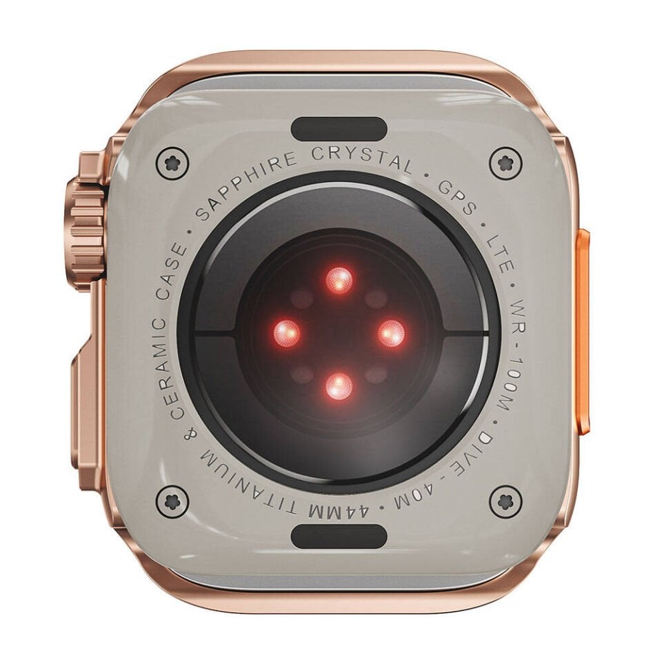 Apple Watch 44mm to Apple Watch Ultra 49mm Kasa Dönüştürücü ve Ekran Koruyucu (Gard 33) Rose Gold