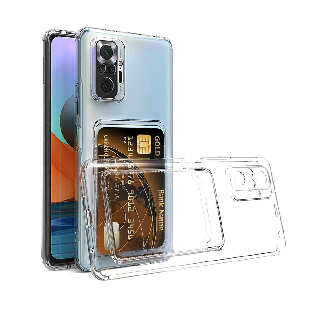 Xiaomi Redmi Note 10 Pro Kılıf Kartlıklı Şeffaf HEPTEKİLETİŞİM Setra Clear Silikon Kapak