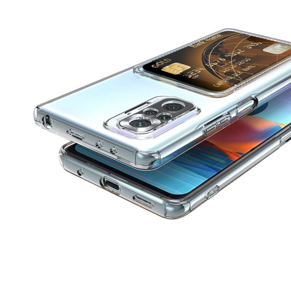 Xiaomi Redmi Note 10 Pro Kılıf Kartlıklı Şeffaf HEPTEKİLETİŞİM Setra Clear Silikon Kapak