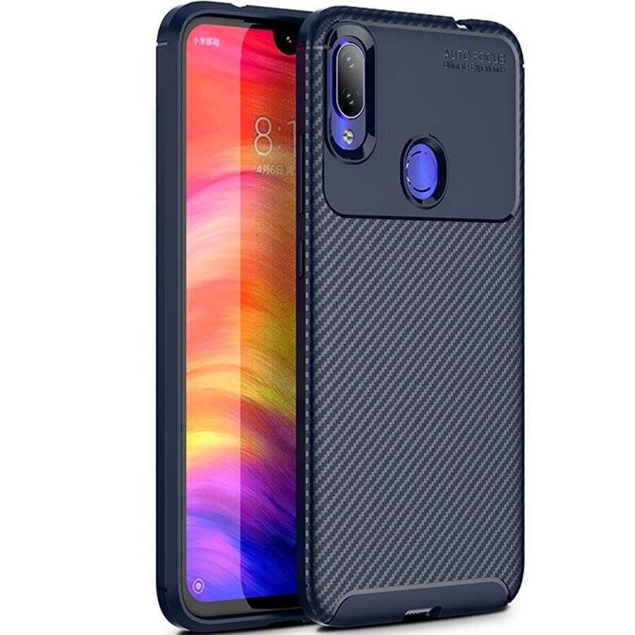 Xiaomi Redmi Note 7 Kılıf Kamera Çıkıntılı Karbon Fiber Dokulu Renk Atmaz Kapak (NEGRO) Kahverengi