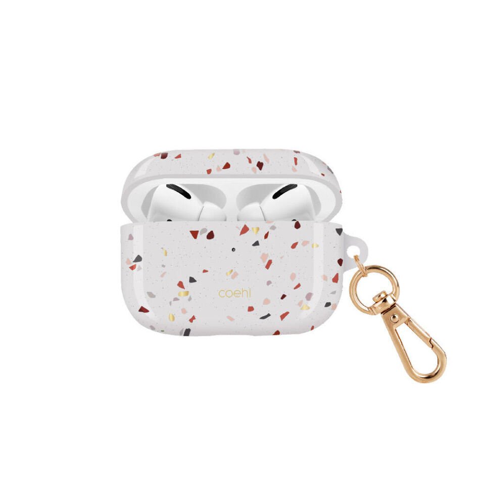 Apple Airpods Pro Kılıf Mozaik Desenli Coehl Terrazzo Kapak Beyaz