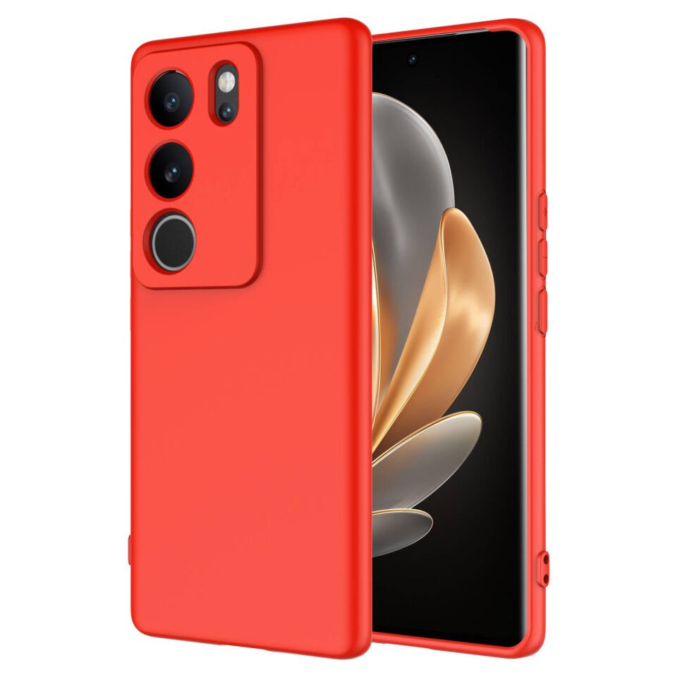 Vivo V29 5G Kılıf Kadife İç Yüzey Yumuşak Dokulu Kamera Korumalı Kapak (MARA) Kırmızı