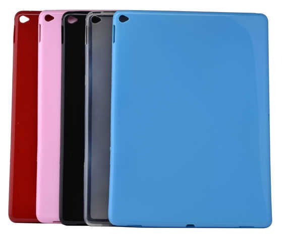 Apple iPad Pro 12.9 2015 Şeffaf Silikon Tablet Kılıf Korunaklı Yapı (T-SÜPER) Pembe