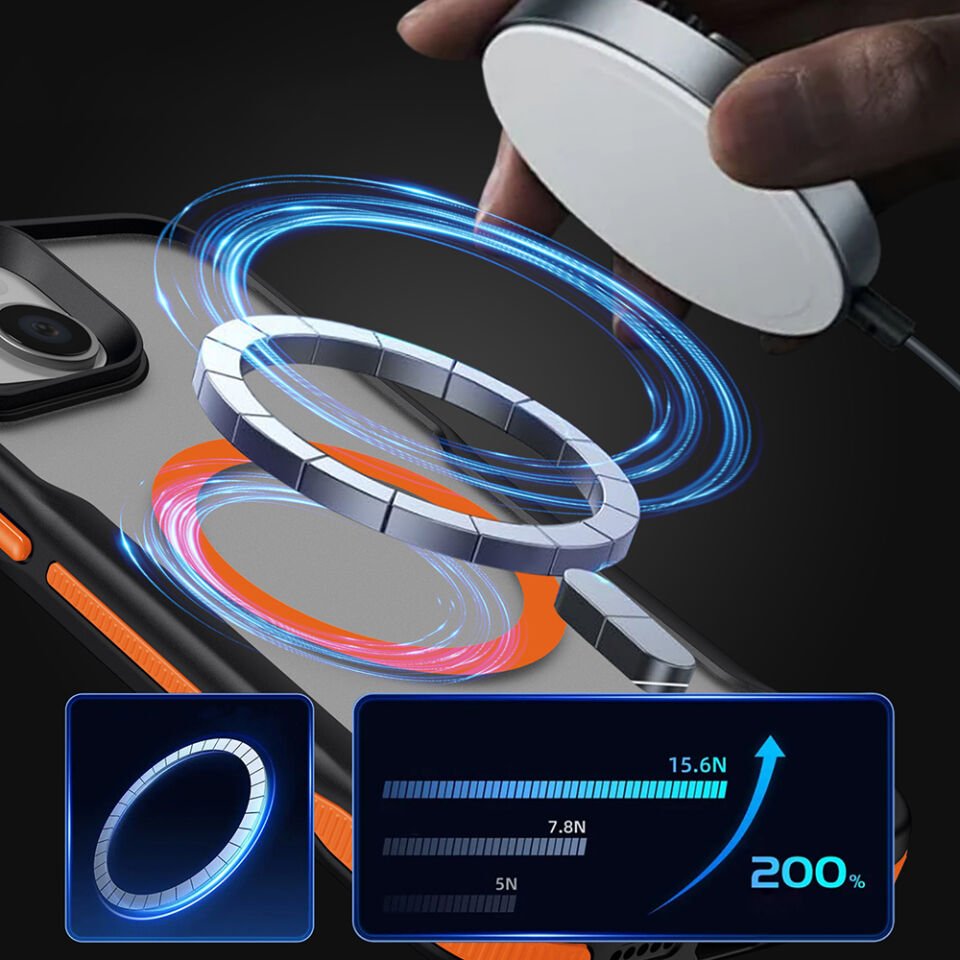 Apple iPhone 14 Pro Kılıf Magsafe Şarj Özellikli Renkli Kenar Airbag Şeritli HEPTEKİLETİŞİM Lamer Kapak