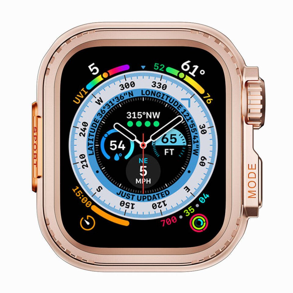 Apple Watch 7 45mm to Apple Watch Ultra 49mm Kasa Dönüştürücü ve Ekran Koruyucu (Gard 33) Siyah