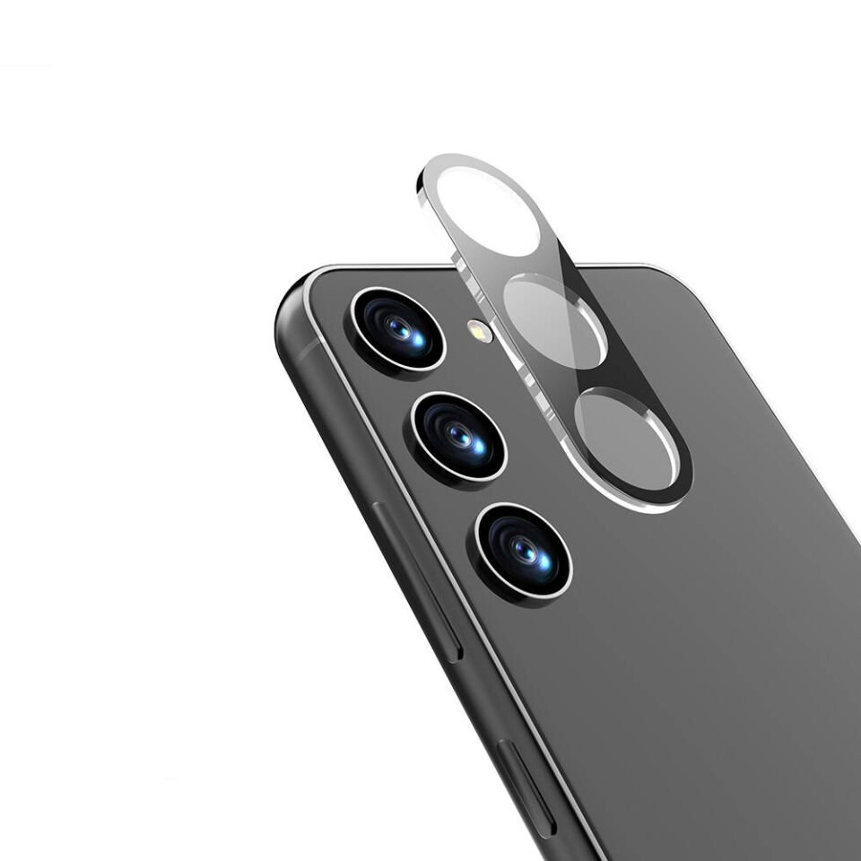 Samsung Galaxy S24 Kamera Lens Koruyucu Siyah Çerçeveli Korunaklı (3D K.C) Siyah