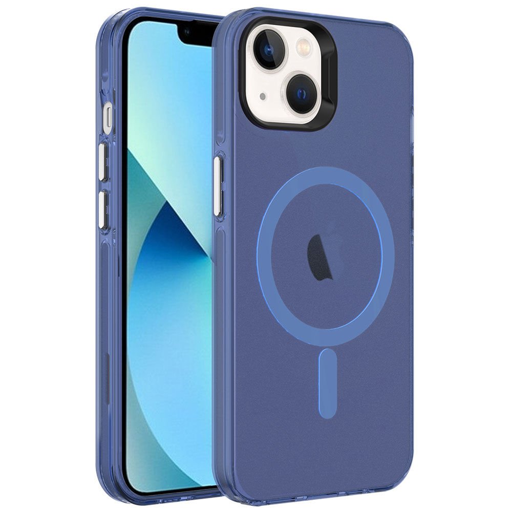 Apple iPhone 14 Kılıf HEPTEKİLETİŞİM Magsafe Şarj Özellikli Buzlu Transparan C-Pro Sert Kapak