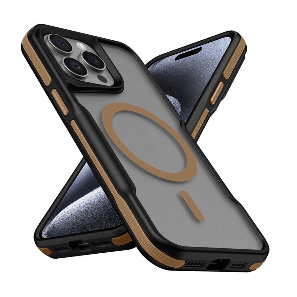 Apple iPhone 14 Pro Max Kılıf Magsafe Şarj Özellikli Renkli Kenar Airbag Şeritli HEPTEKİLETİŞİM Lamer Kapak