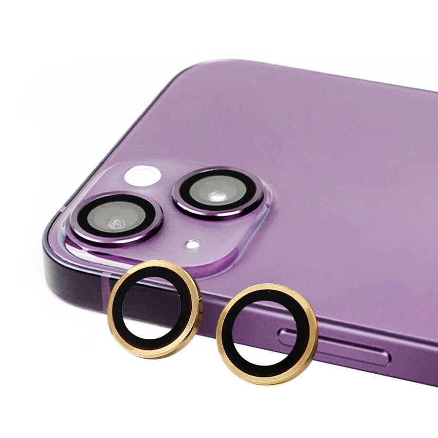 iPhone 15 Plus Kamera Lens Koruyucu Renkli Tasarım Kolay Takma Aparatlı (CL-07) Sarı